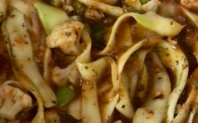 LOW CARB PASTA in an Arrabiata Sauce. KETO friendly, low cal, gluten free.