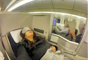 Fully reclining Club World Seats offer a good nights sleep.