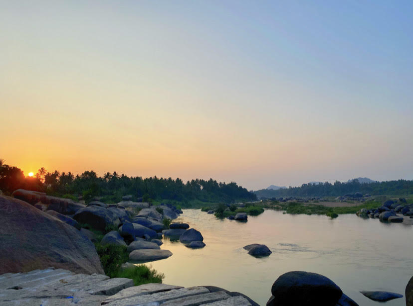 Sunsets over the Tungabhadra river.