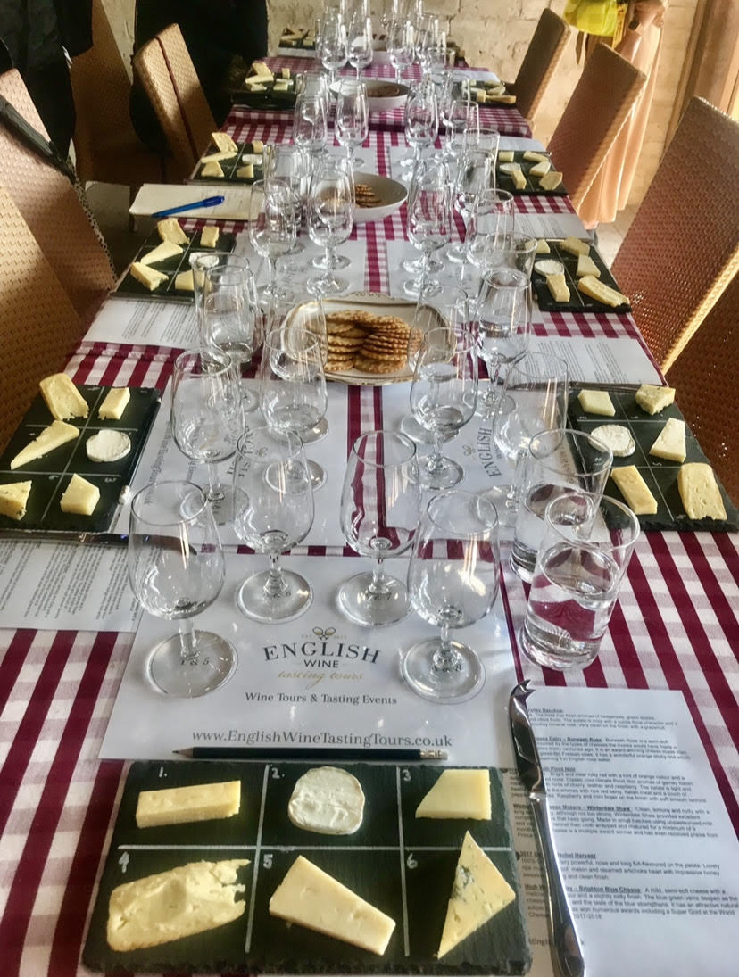 English Cheese and Wine pairing at Silcocks Farm, UK.